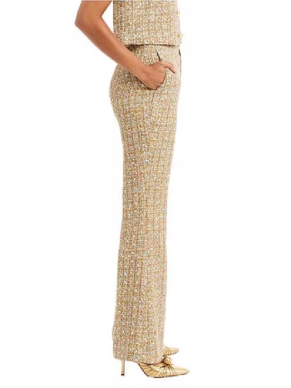 NWT Mestiza New York Theo Bell Bottom Tweed Pants Sz 6 - Picture 7 of 15